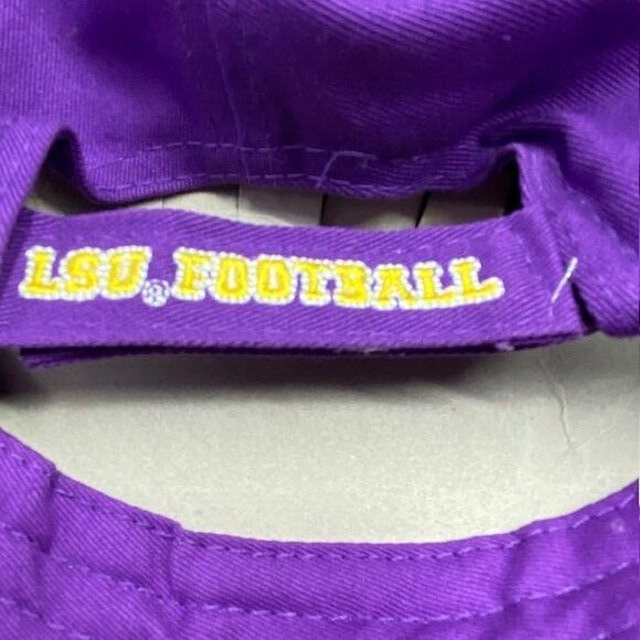 LSU Tigers Gridiron Club Hat Mens Purple Baseball Curve Bill Hook & Loop Cotton - Picture 9 of 12
